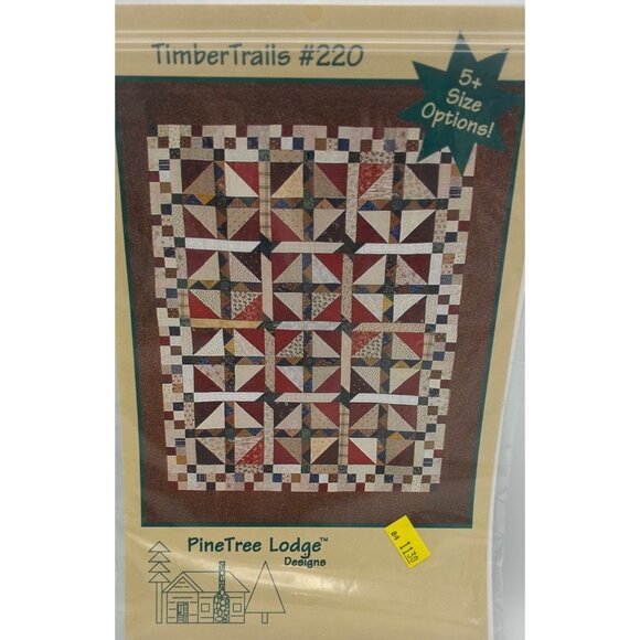 Quilt Pattern PineTree Lodge TimberTrails #220 5+ Sizes 14" X 42" Finished Easy - Picture 1 of 2